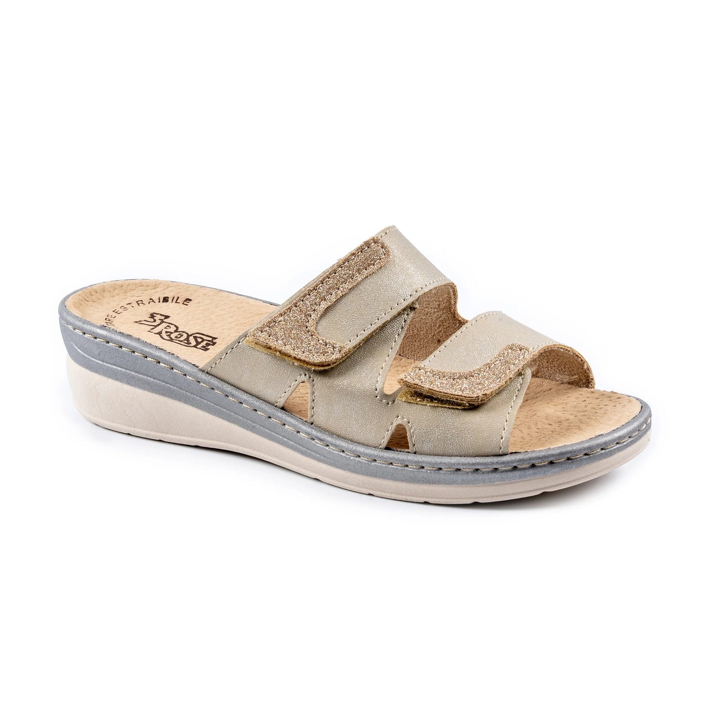 Sandalias de mujer con doble cierre de velcro y plantilla extraíble